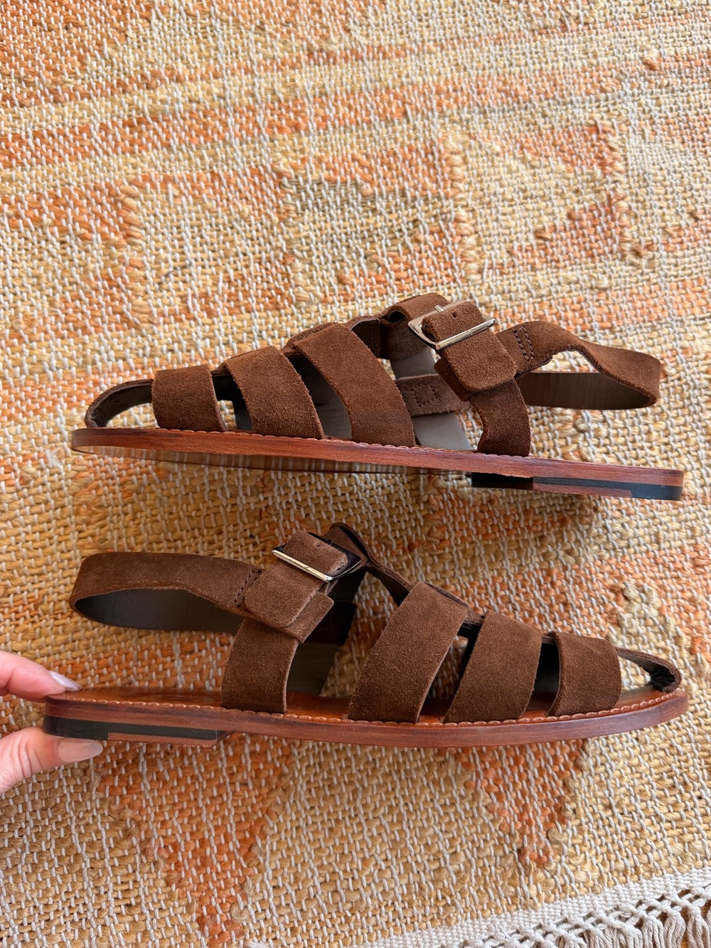 Grenson Quincy Suede Leather Sandals Men’s 7-8 - Picture 5 of 12